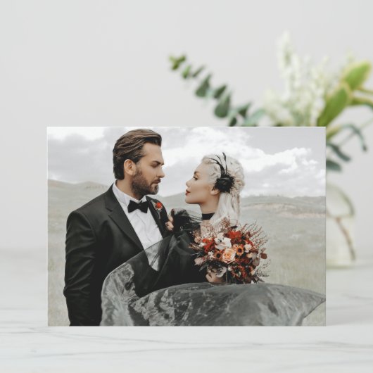 Gothic Skeleton Hands Wedding Details Info Kaart (Staand voorkant)