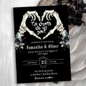 Gothic Skeleton Heart Till Death Do Black Wedding Kaart