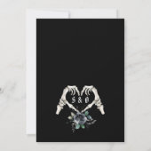 Gothic Skeleton Heart Till Death Do Black Wedding Kaart (Achterkant)