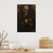 Gothic Skeleton in Tuxedo Art Printable Victorian Poster (Keuken)
