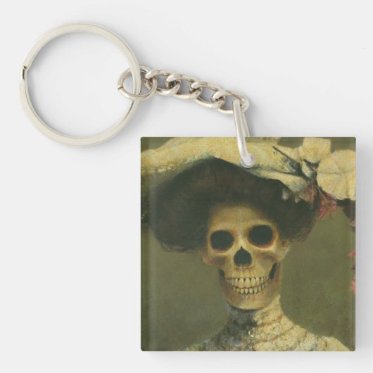 Gothic Skeleton Lady AcrylSleutelhanger Sleutelhanger (voorkant)