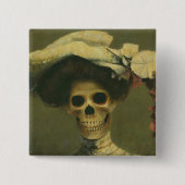 Gothic Skeleton Lady Button (Voorkant)