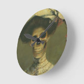 Gothic Skeleton Lady Clock Ronde Klok (Hoek)