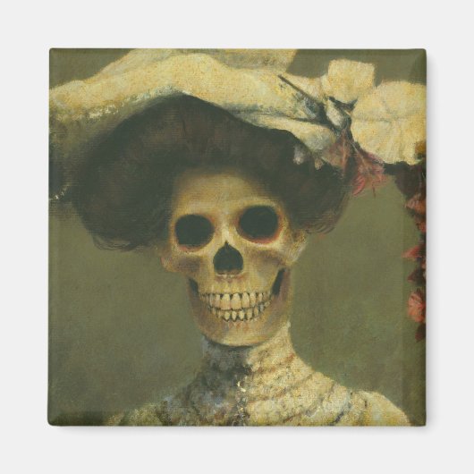 Gothic Skeleton Lady Magnet (Voorkant)