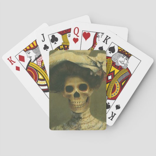 Gothic Skeleton Lady-speelkaarten Pokerkaarten (Achterkant)