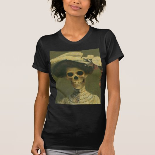  Gothic Skeleton Lady T-shirt (Voorkant)