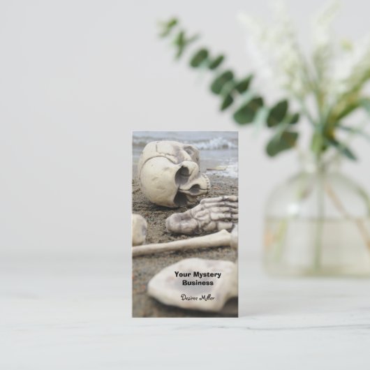 Gothic Skeleton On Beach Visitekaartje (Staand voorkant)