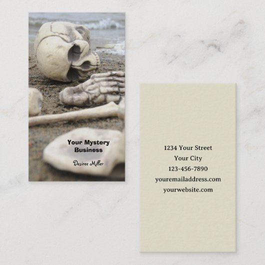 Gothic Skeleton On Beach Visitekaartje (Voorkant / Achterkant)