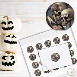Gothic Skeleton Paar Wedding Details Ronde Sticker