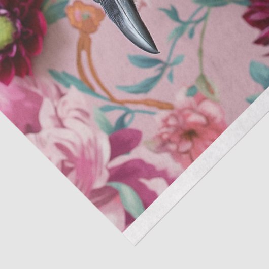 Gothic Skeleton Raven Halloween Pet Decoupage Tissuepapier (Detail)