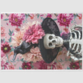 Gothic Skeleton Raven Halloween Pet Decoupage Tissuepapier (Voorkant)
