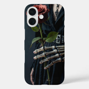 Gothic Skeleton Roos Halloween iPhone 16 Hoesje
