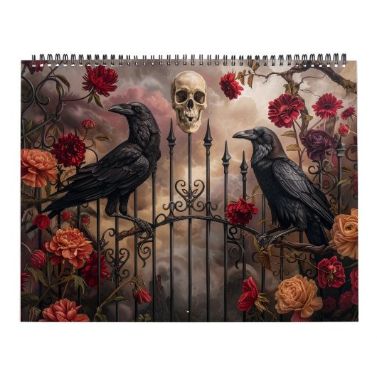 Gothic Skeleton Skull Fantasy 2025 Kalender (Hoes)
