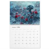 Gothic Skeleton Skull Fantasy 2025 Kalender (Jan 2026)