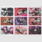 Gothic Skeleton Skull Junk Journal Decoupage Tissuepapier (Voorkant)