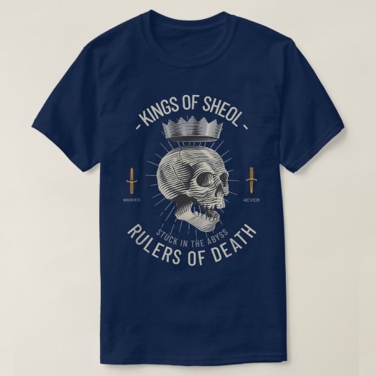 Gothic Skeleton Skull Kings of Sheol T-Shirt (Design voorkant)