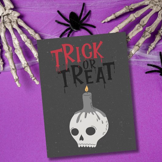 Gothic Skeleton Skull Trick or treat Halloween Briefkaart