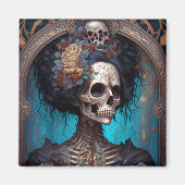 Gothic Skeleton Skull Woman Gothic Magneet (Voorkant)
