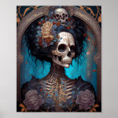 Gothic Skeleton Skull Woman Gothic Poster (Voorkant)