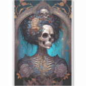Gothic Skeleton Skull Woman Gothic Sticker (Voorkant)