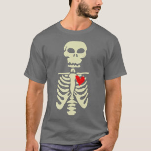 gothic skeleton Valentijnsdag T-shirt