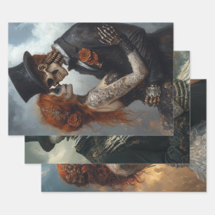 Gothic Skeleton Voorstel, Huwelijk, Huwelijksreis Inpakpapier Vel