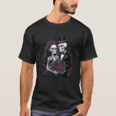 Gothic Skeleton Wedding Couple - Till Death Do Us  T-shirt (Voorkant)