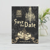 Gothic Skeleton Wedding Save the Date (Staand voorkant)