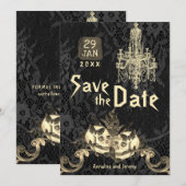 Gothic Skeleton Wedding Save the Date (Voorkant / Achterkant)