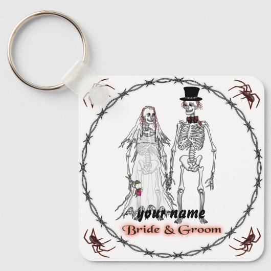 Gothic Skeleton Wedding sleutelhanger (Voorkant)