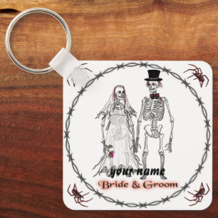 Gothic Skeleton Wedding sleutelhanger