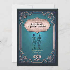 Gothic Skeleton Wedding Verloving Rehearsal Kaart