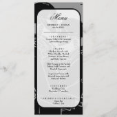 Gothic Skeletons Black and White Wedding Menu (Voorkant)