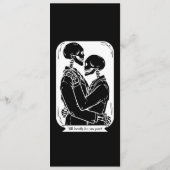 Gothic Skeletons Black and White Wedding Menu (Achterkant)