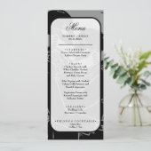 Gothic Skeletons Black and White Wedding Menu (Staand voorkant)