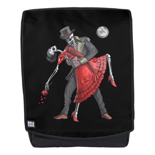Gothic Skeletons Dansend Rugtassen (Voorkant)