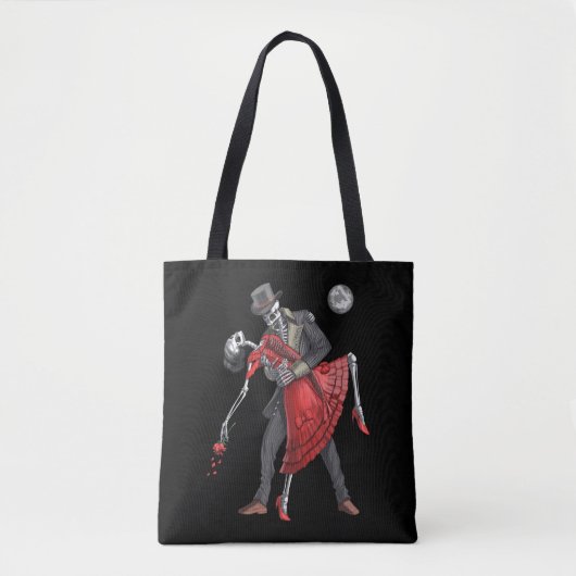 Gothic Skeletons Dansend Tote Bag (Voorkant)