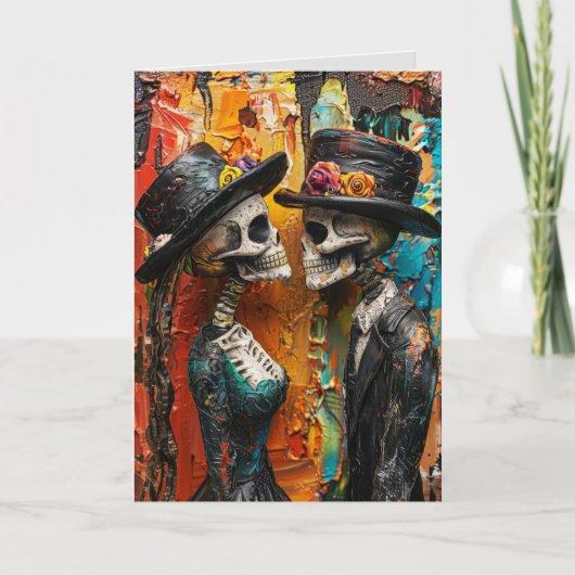 GOTHIC SKELETONS HAPPY JUBILEUM KAART (Voorkant)