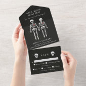 Gothic Skeletons Invitation All In One Uitnodiging (Afscheurbaar)