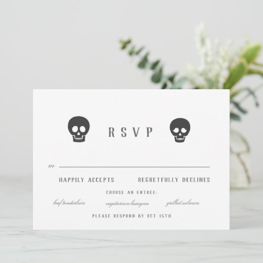 Gothic Skeletons Invitation Kaart (Staand voorkant)