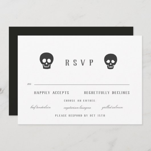 Gothic Skeletons Invitation Kaart (Voorkant / Achterkant)