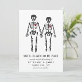 Gothic Skeletons Invitation Kaart (Staand voorkant)