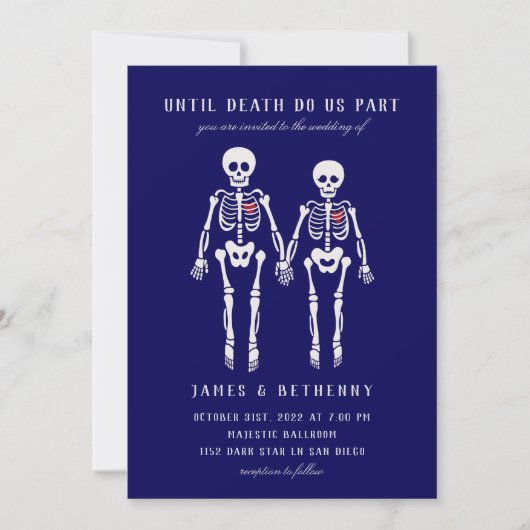 Gothic Skeletons Invitation Kaart (Voorkant)