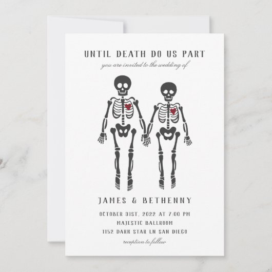 Gothic Skeletons Invitation Kaart (Voorkant)