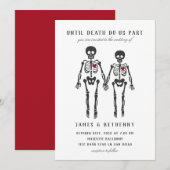 Gothic Skeletons Invitation Kaart (Voorkant / Achterkant)