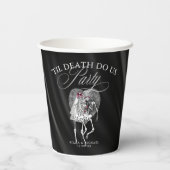 Gothic Skeletons 'Til Death Party Burgundy ID866 Papieren Bekers (Achterkant)