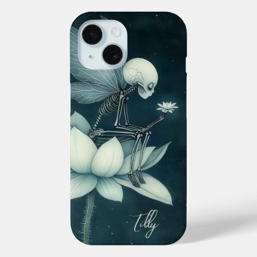 Gothic Skelton Fairy & Lotus Flower Custom Case-Mate iPhone Case (Achterkant)