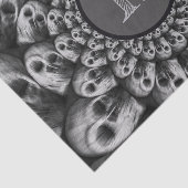 Gothic Skull Abstract zwart-wit monogram Tissuepapier (Detail)