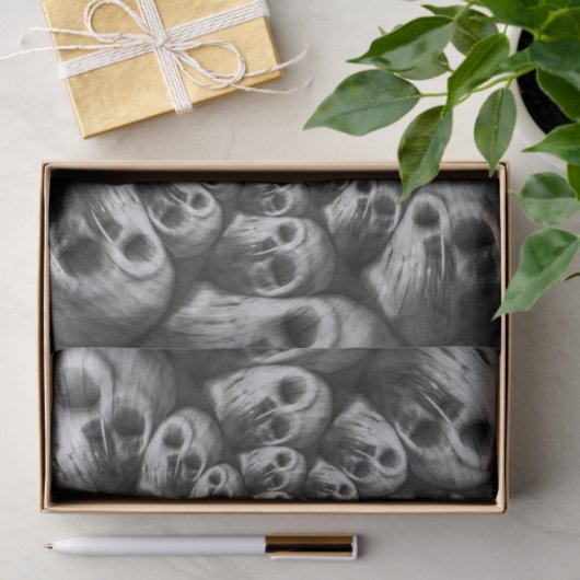 Gothic Skull Abstract zwart-wit monogram Tissuepapier (Geschenk)