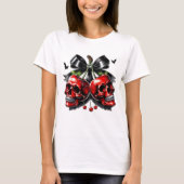 Gothic Skull and Cherries Halloween T-shirt (Voorkant)